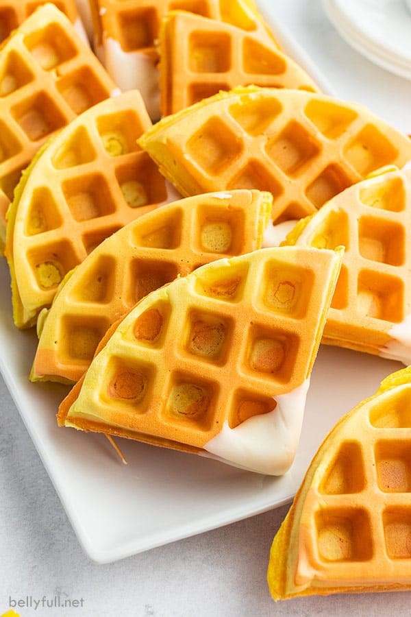 Halloween candy corn waffles