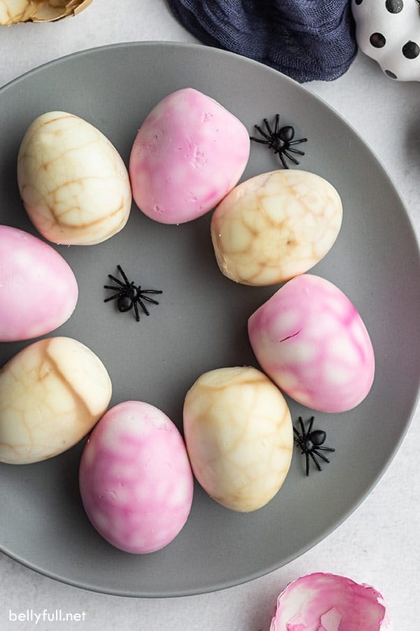 Halloween spiderweb eggs