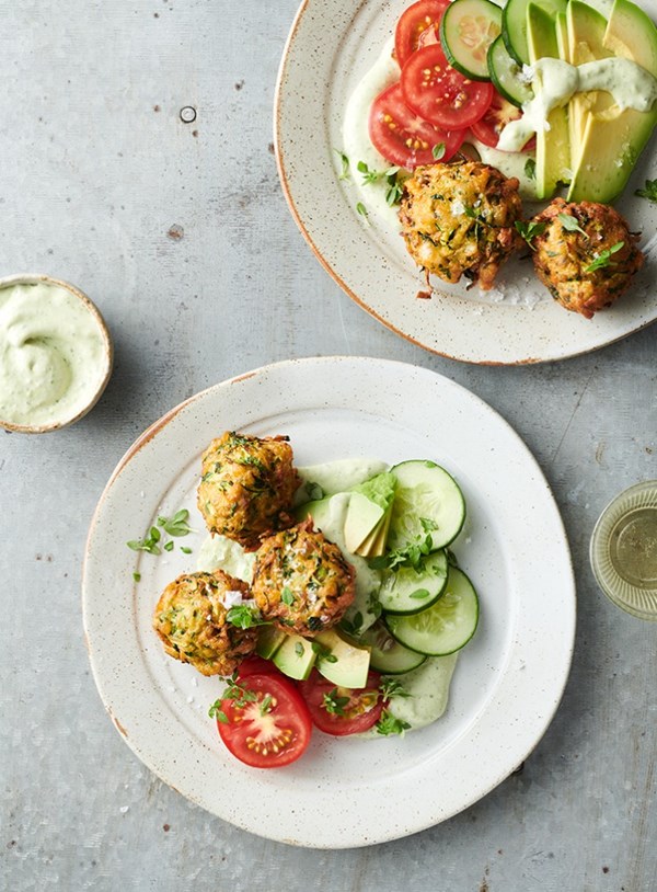 Haloumi and zucchini falafel