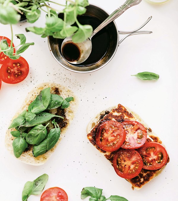 Haloumi Caprese sandwich
