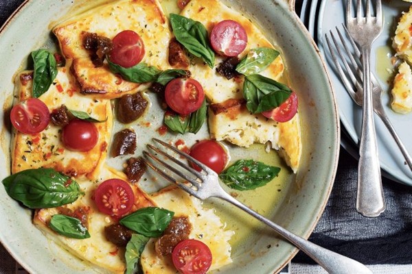 Haloumi, ouzo & fig saganaki
