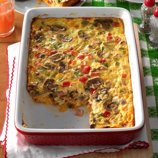 Ham & cheese egg bake 