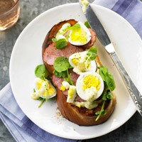 Ham & egg salad on toast