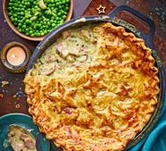 Ham & leek pie with mustard pastry