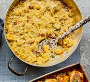 Ham & pea gnocchi traybake