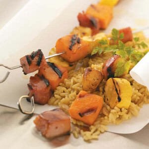 Ham & sweet potato kabobs 