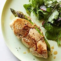 Ham-and-asparagus-stuffed chicken