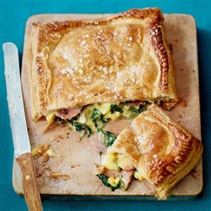 Ham and Brie stuffed puff parcel