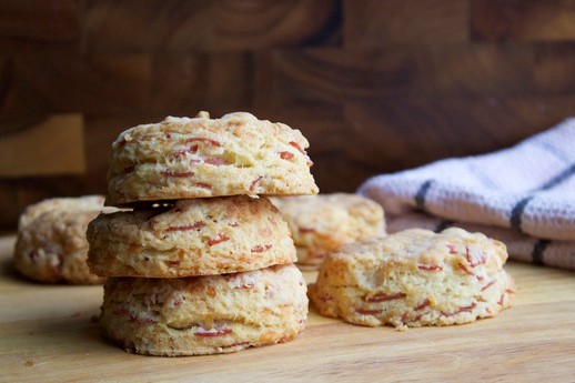 Ham and cheddar biscuits