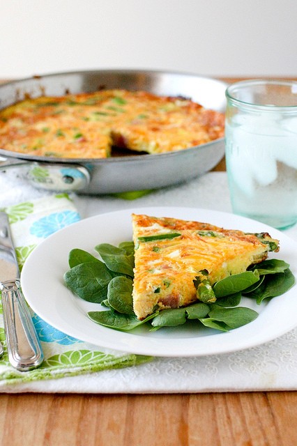 Ham and cheddar frittata
