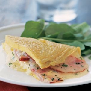 Ham and cheddar omelet