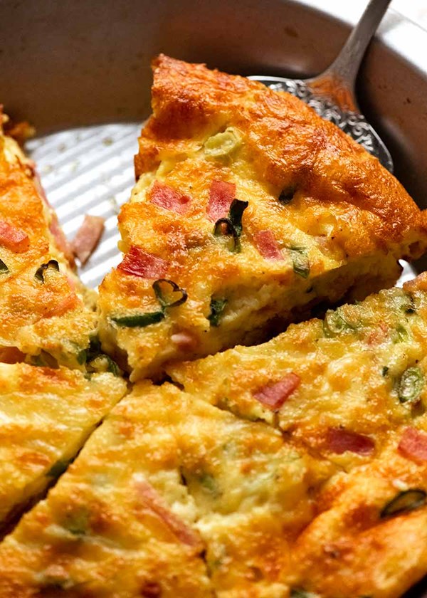 Ham and cheese crustless quiche