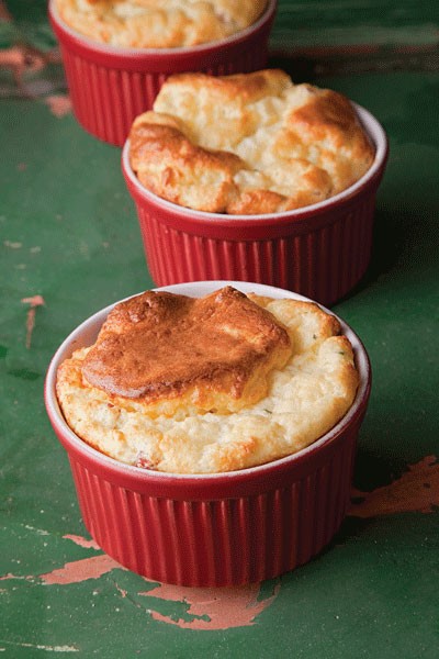 Ham and cheese soufflés