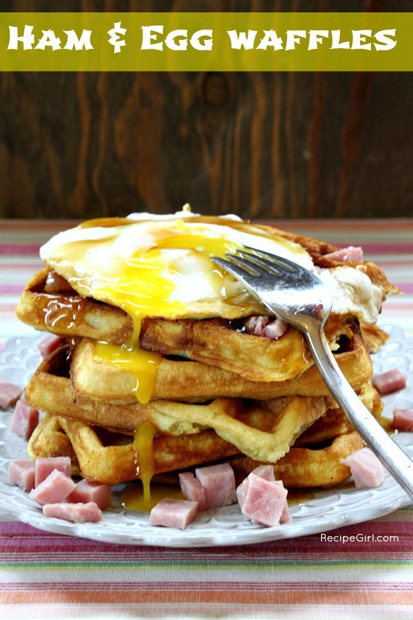 Ham and egg waffles