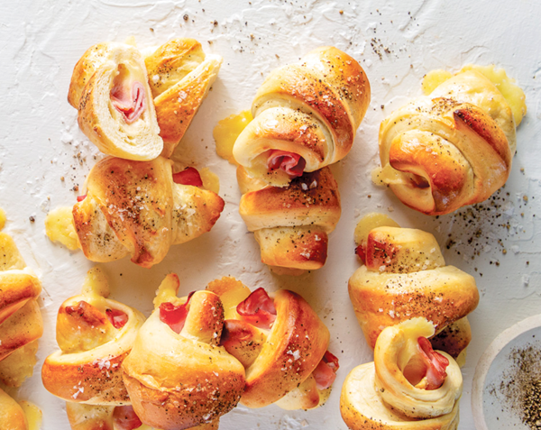 Ham and Gruyère crescent rolls