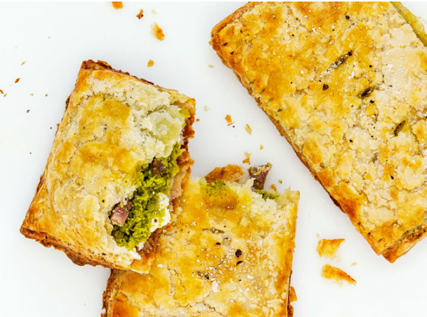 Ham and pea hand pies