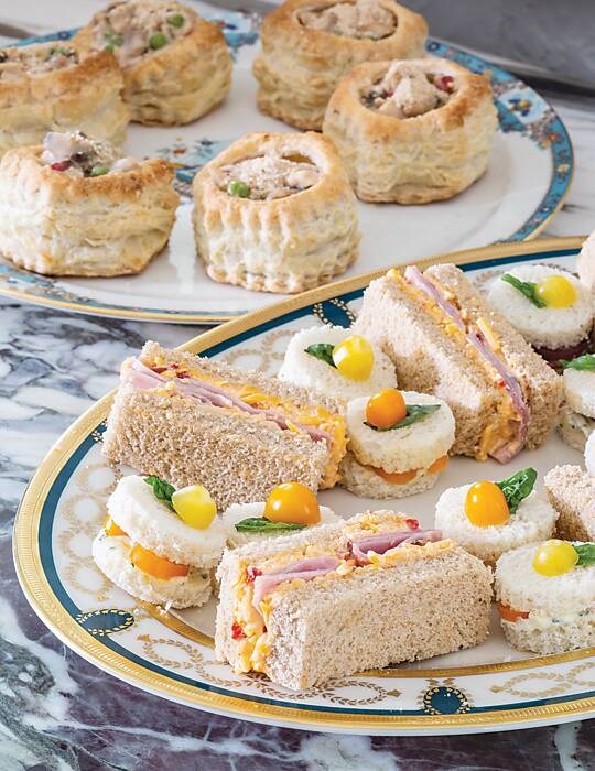 Ham and pimiento cheese sandwiches