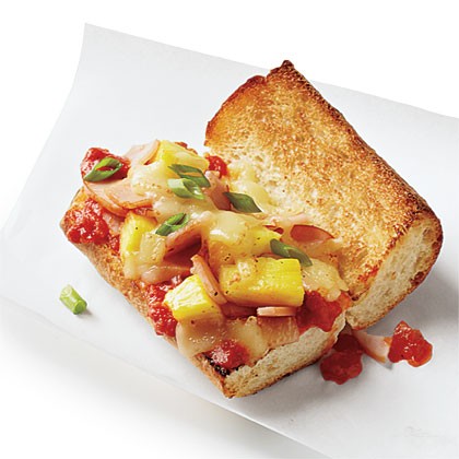 Ham and pineapple pizza subs