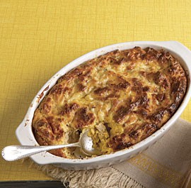 Ham and polenta spoonbread