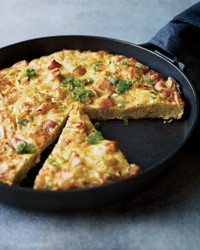 Ham and potato chip tortilla