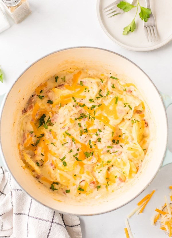 Ham and potatoes au gratin