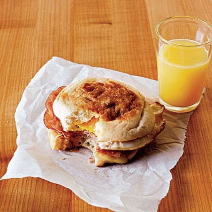 Ham and Swiss egg sandwiches