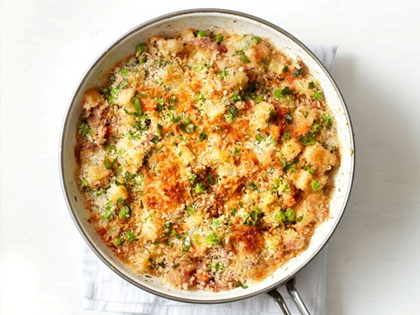 Ham and vegetable gratin