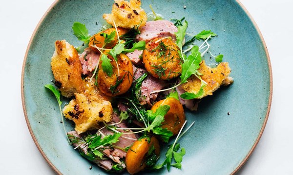 Ham, apricots and dill