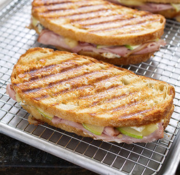 Ham, Brie, and apple panini