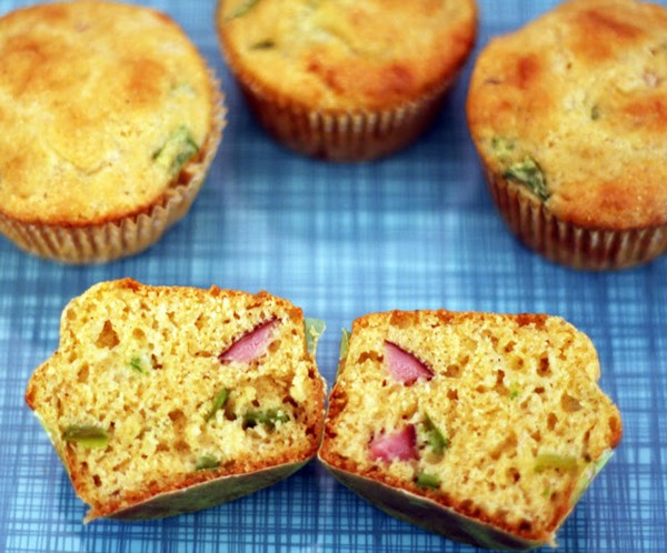 Ham, cheddar & poblano corn muffins