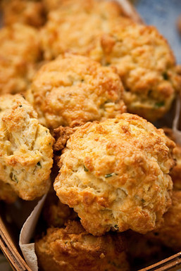 Ham, cheddar, and chive scones