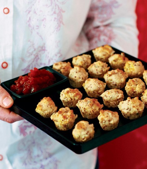 Ham, cheese and mustard muffins