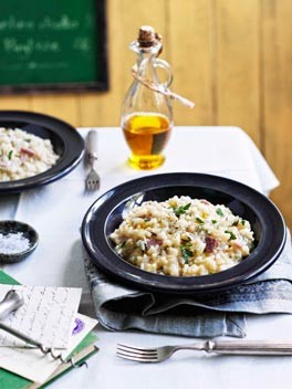 Ham, Fontina and rosemary risotto