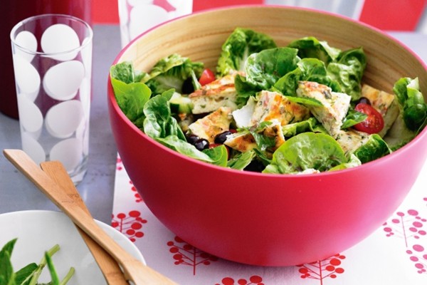 Ham frittata salad