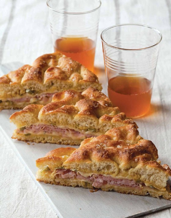 Ham, Gruyère, and focaccia sammies