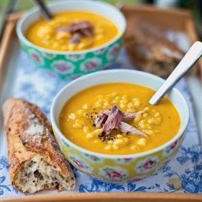 Ham hock and barley soup