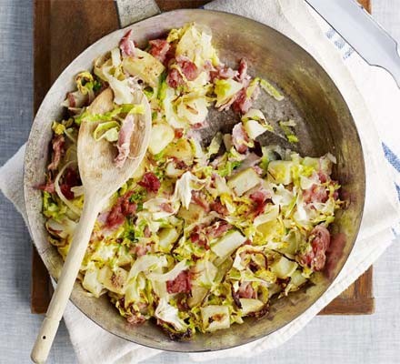 Ham hock and cabbage hash
