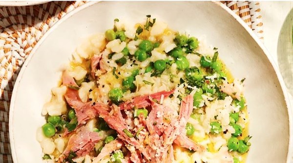 Ham hock and pea risotto