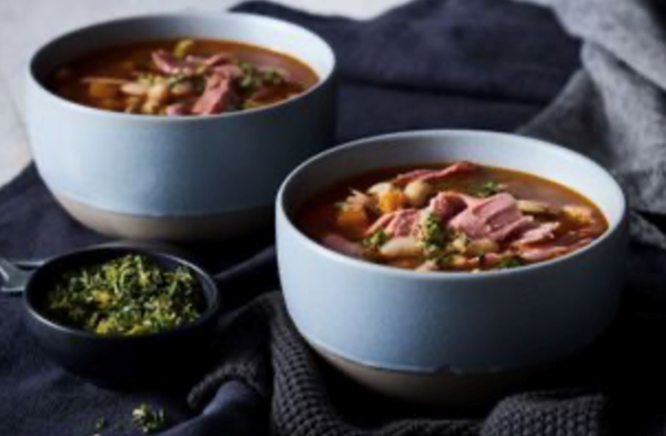 Ham hock and white bean soup