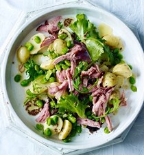 Ham hock, broad bean and new potato salad
