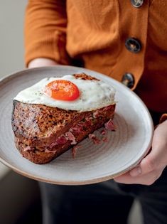 Ham hock rarebit with fried eggs