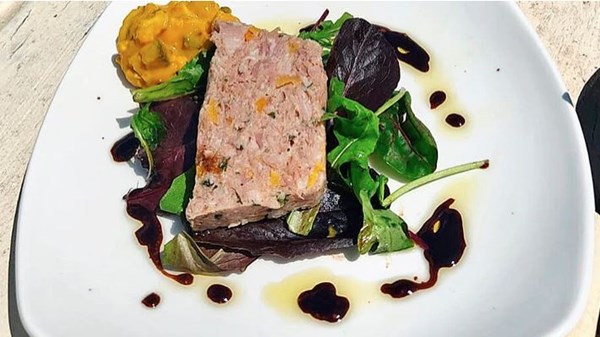 Ham hock terrine with homemade piccalilli