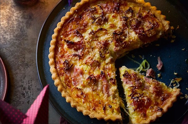 Ham, leek & mustard tart