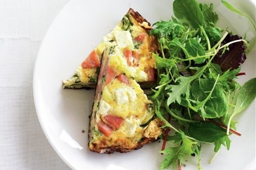 Ham, leek & zucchini frittata