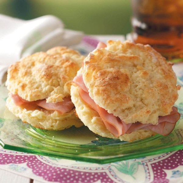 Ham on biscuits
