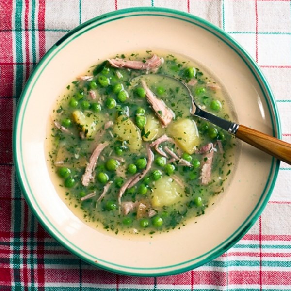 Ham, pea and mint casserole