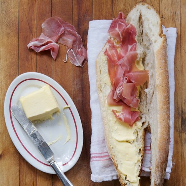 Ham sandwich in a French bar