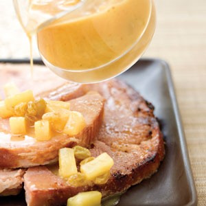 Ham steak with orange glaze