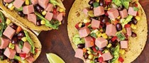 Ham tacos with black bean corn salsa