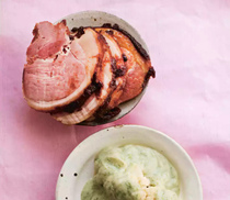 Ham with quince paste, cauliflower and dill